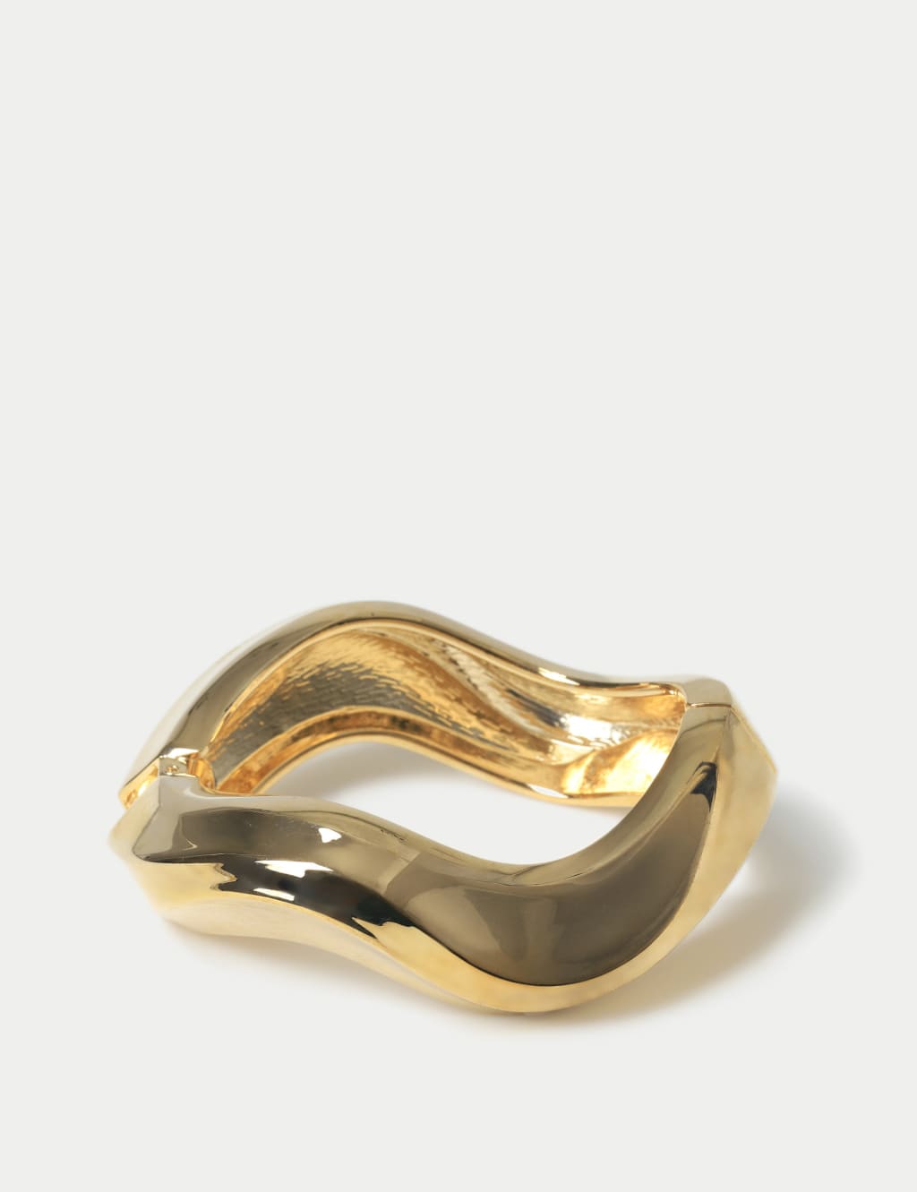 Gold Tone Chunky Wave Bangle 2 of 3