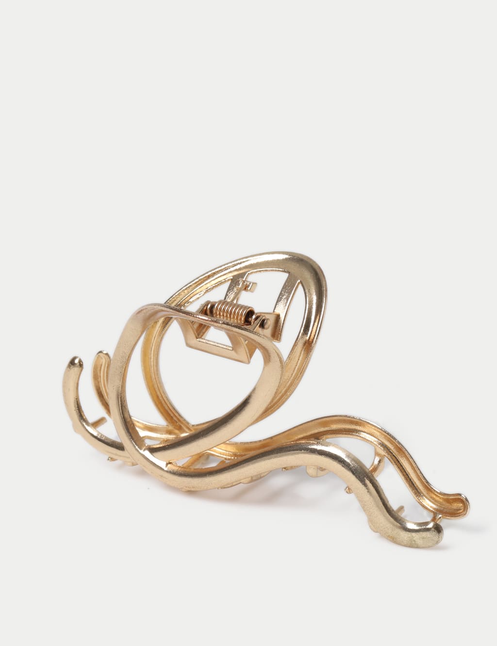 Large Gold Tone Swirl Claw 2 of 2