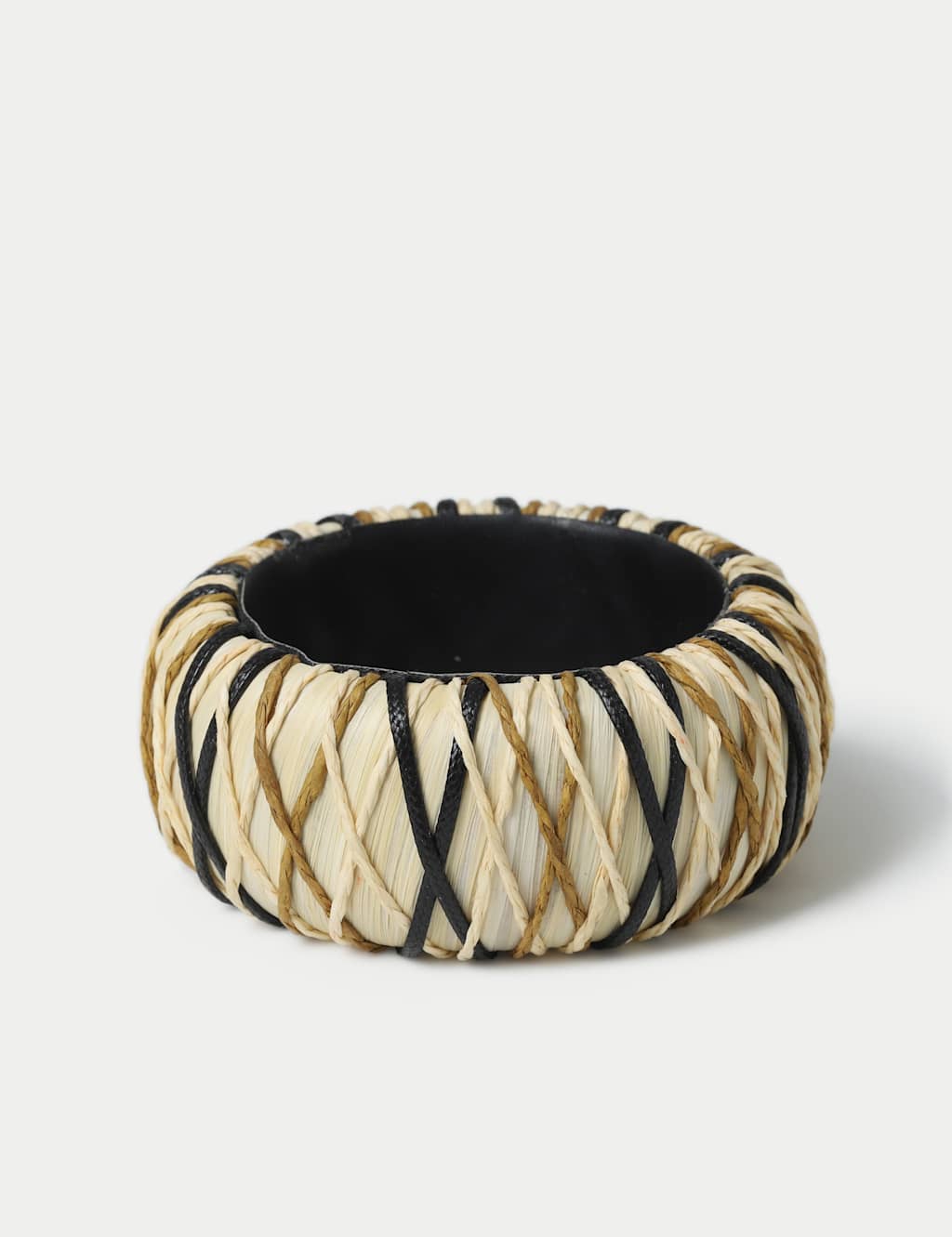 Cream and Multi Colour Thread Wooden Bangle 2 of 2