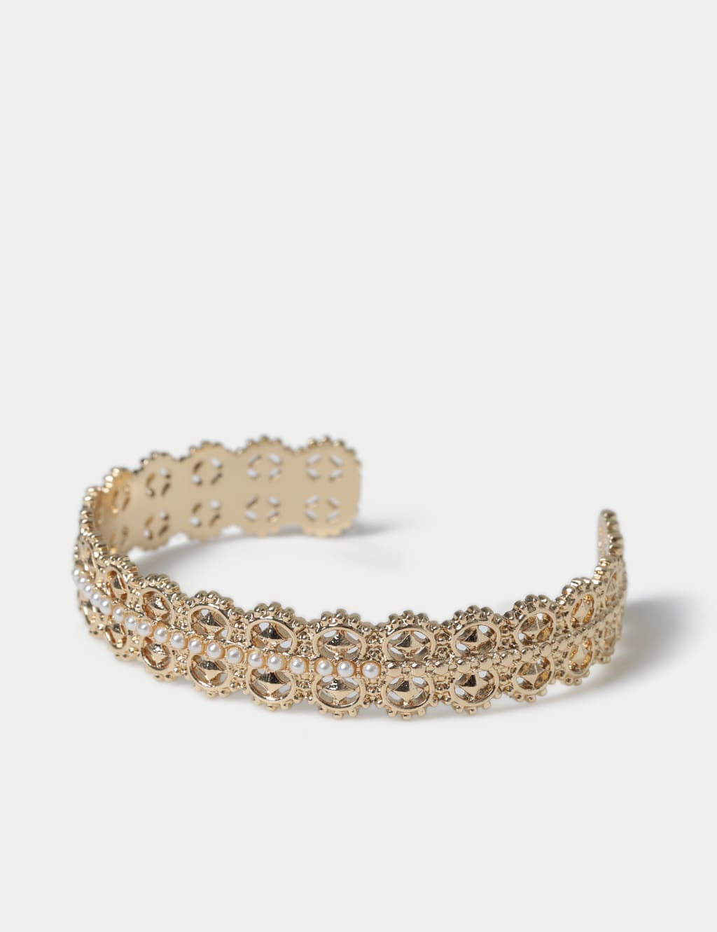 Gold Tone Circular Open Cuff Wristwear 2 of 2