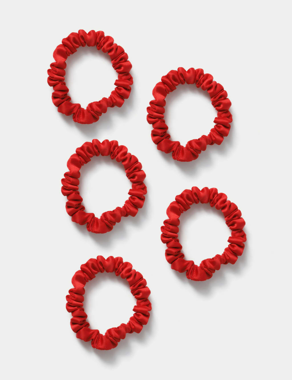 Red Satin Mini Scrunchies 1 of 2