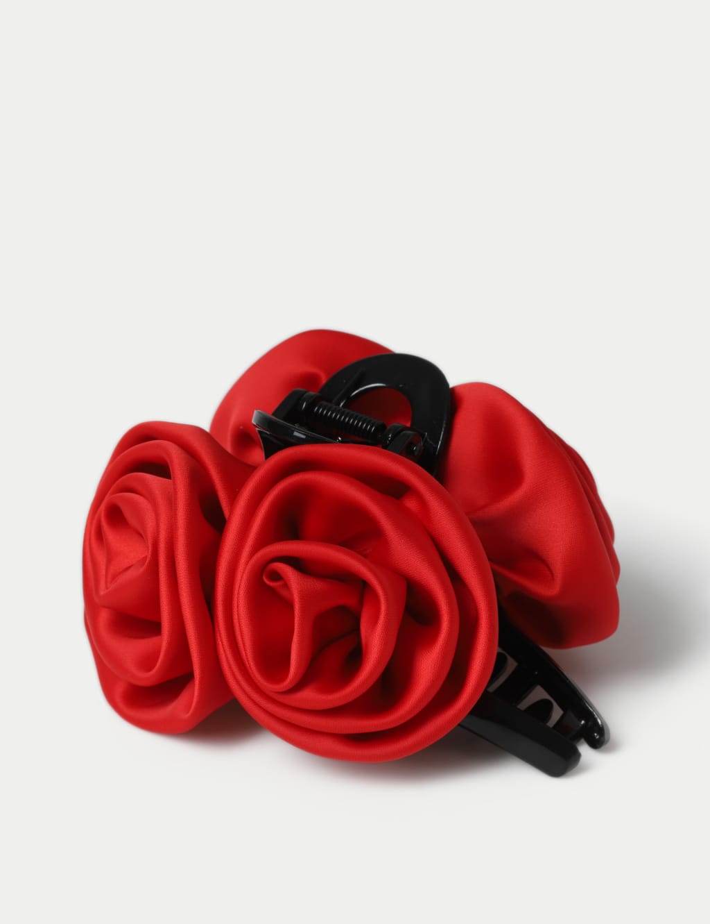 Red Satin Rose Claw Hair Grip 2 of 2