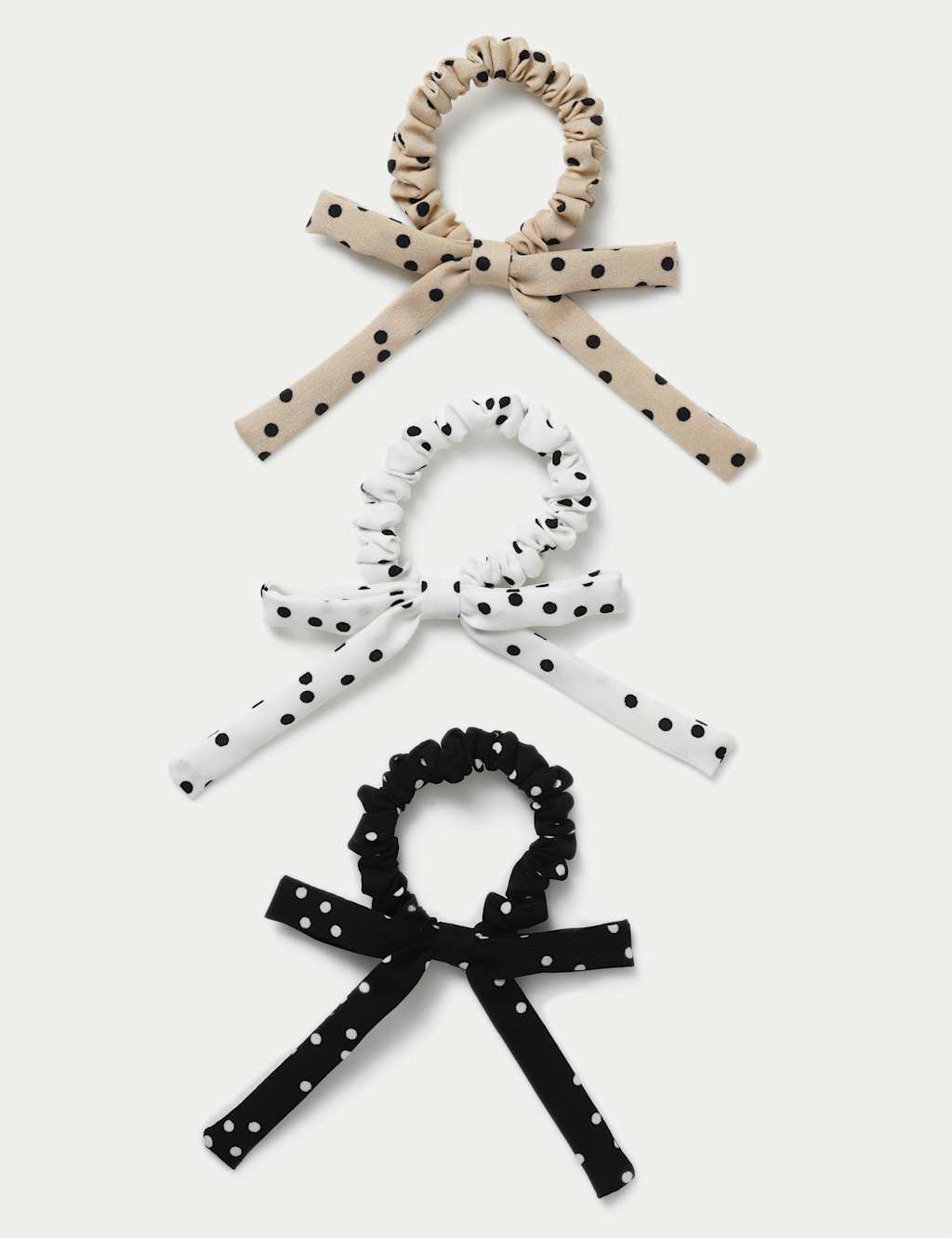 QB 3 Pack Polka Dot Bow Scrunchies 1 of 2