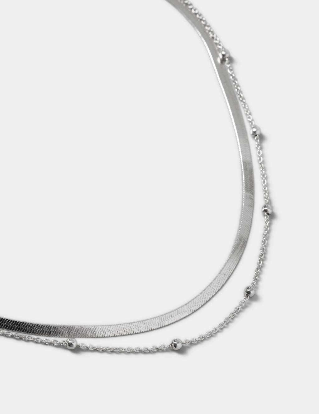 Multirow necklace silver clearance