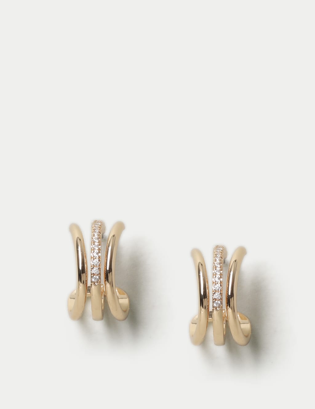 Gold Plated Cubic Zirconia Hoops 1 of 2