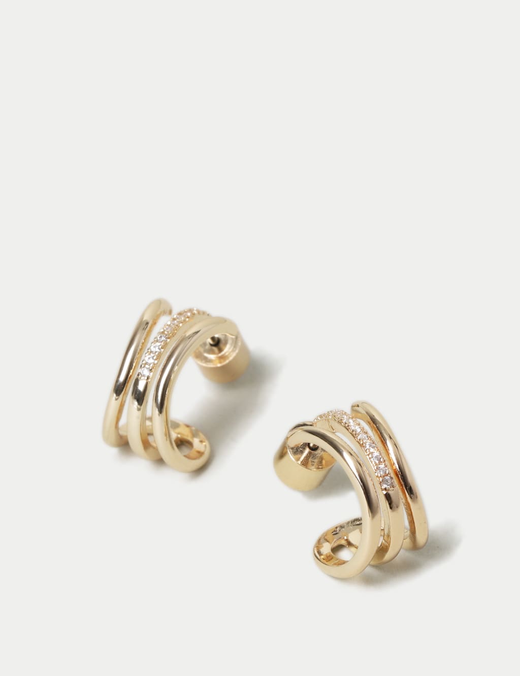 Gold Plated Cubic Zirconia Hoops 2 of 2