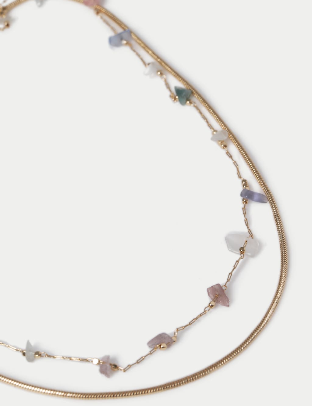 Gold Tone Multi Bead Necklace 2 of 3