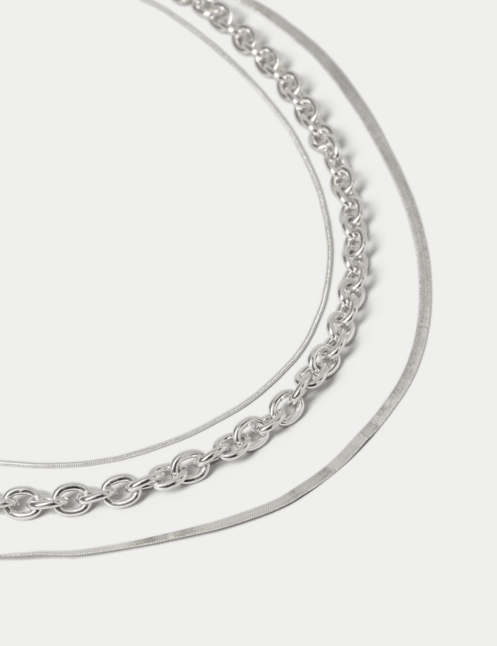 Snake Chain Multi Row Necklace 3 of 3