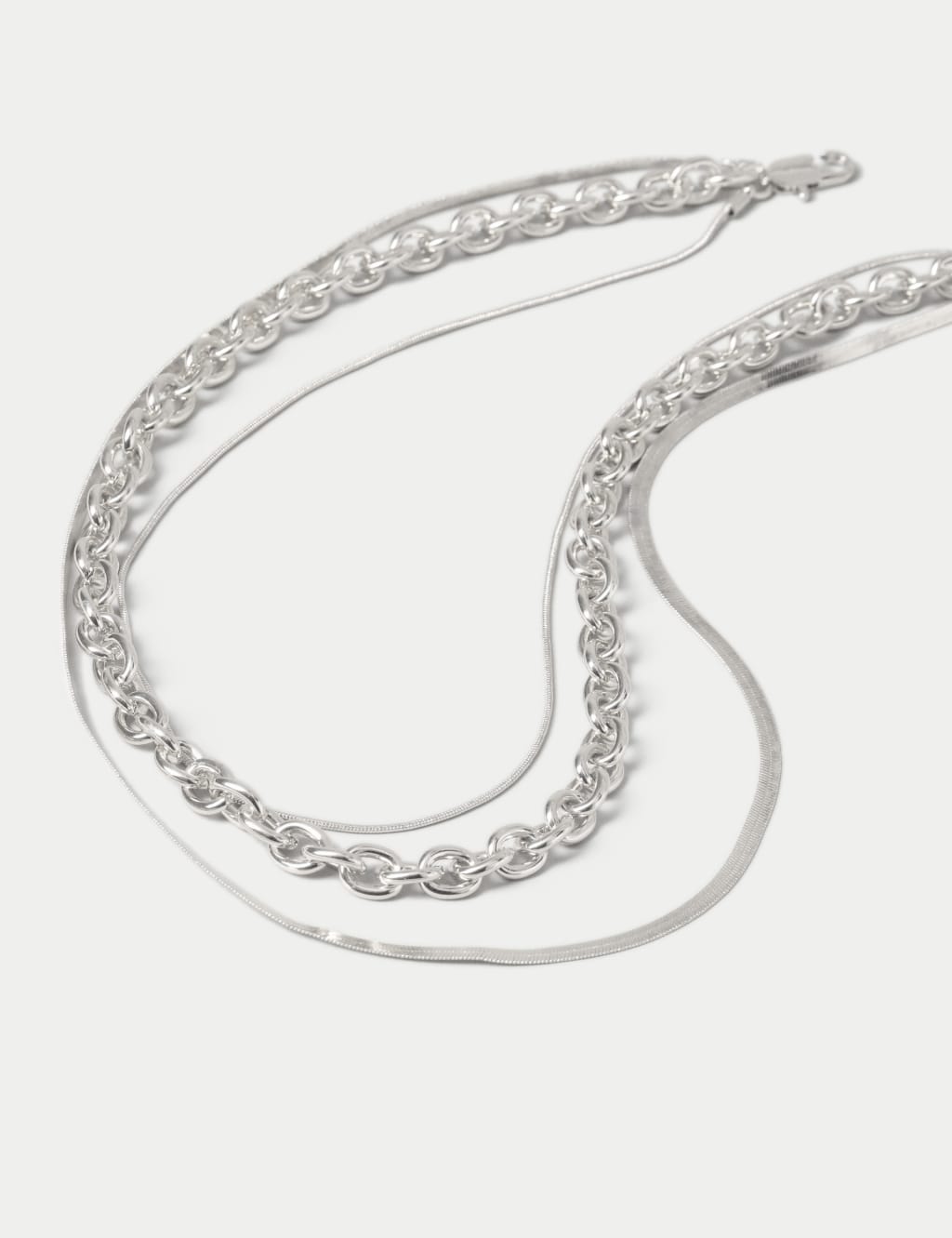 Snake Chain Multi Row Necklace 2 of 3