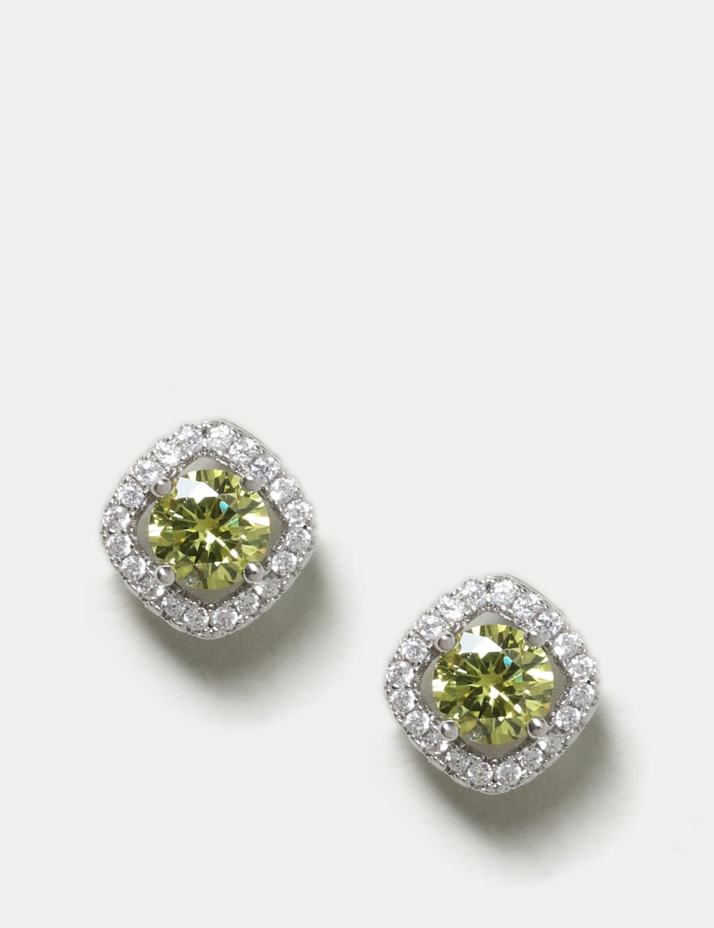 Platinum Plated Cubic Zirconia June Birthstone Stud Earring 2 of 3