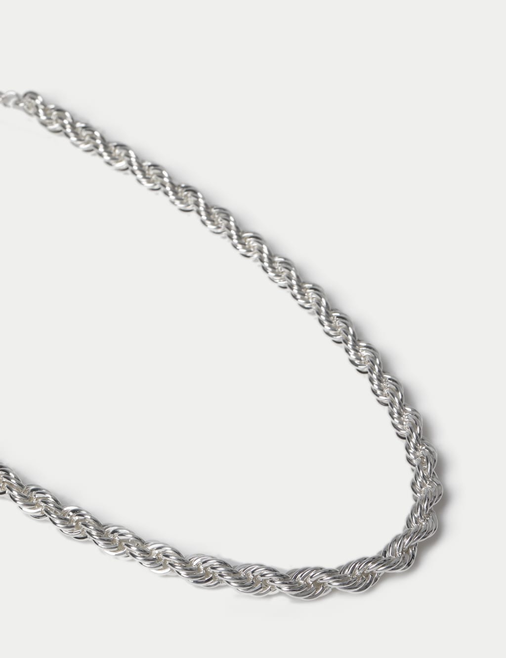 Silver Tone Chunky Twist Rope Chain 3 of 3