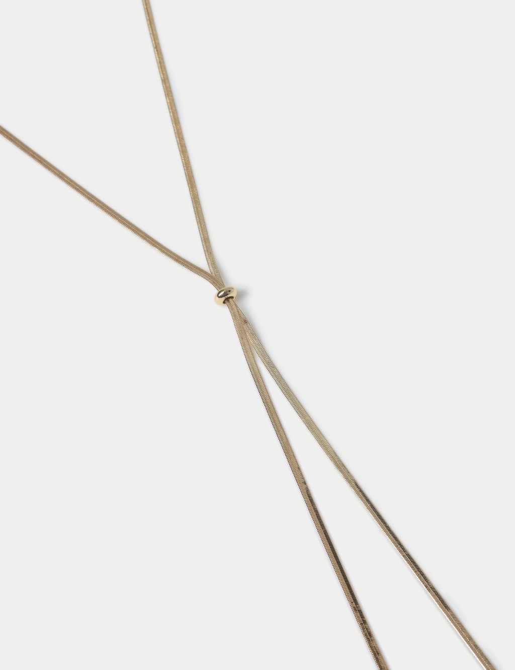 Gold Tone Snake Chain Lariat Long Necklace 2 of 2