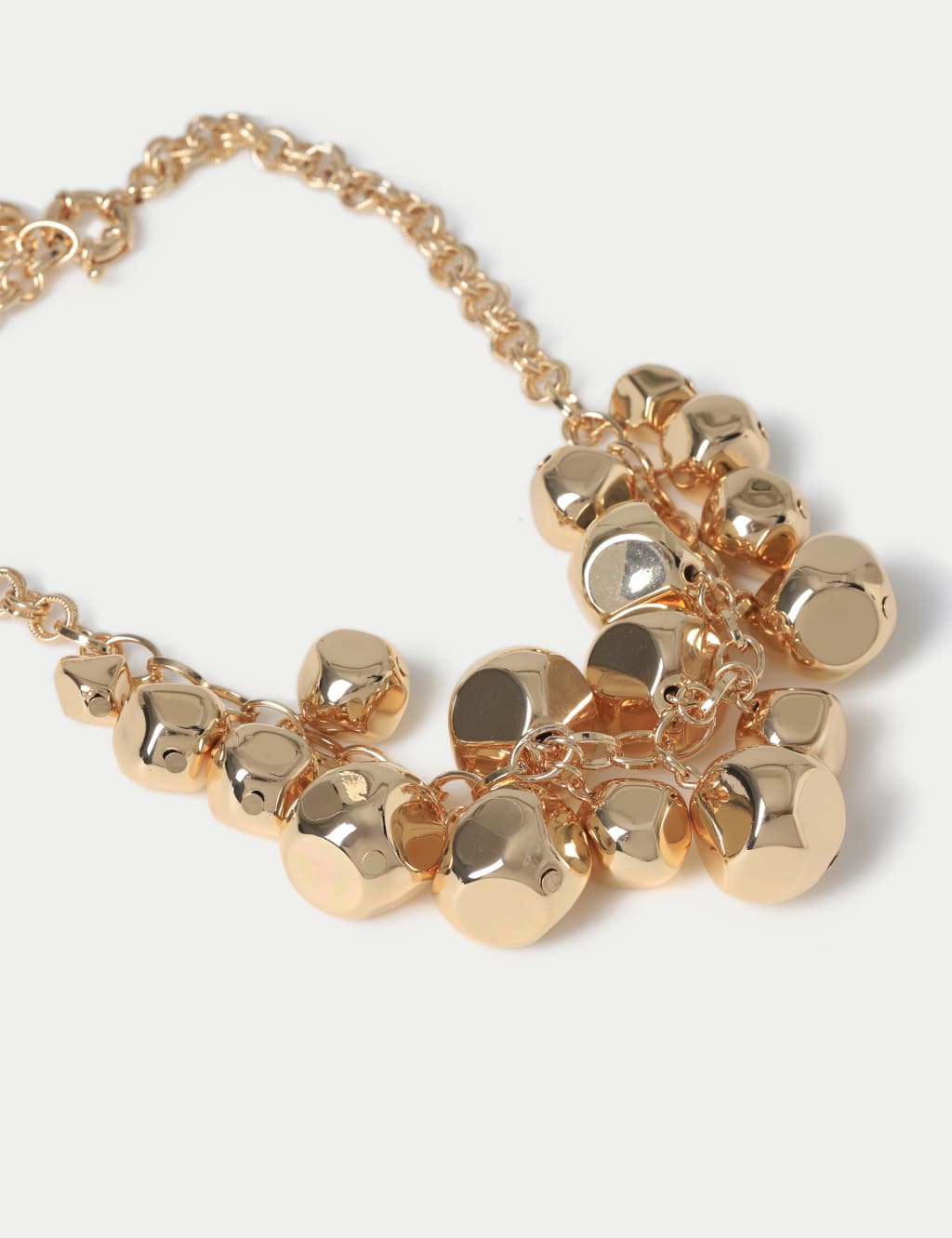 Gold Tone Statement Nugget Collar Necklace 2 of 2
