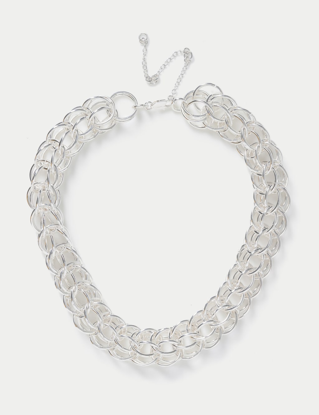 Silver Tone Chunky Link Necklace 2 of 2