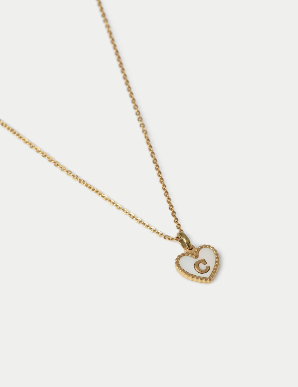 Waterproof Initial Heart Necklace C 2 of 2