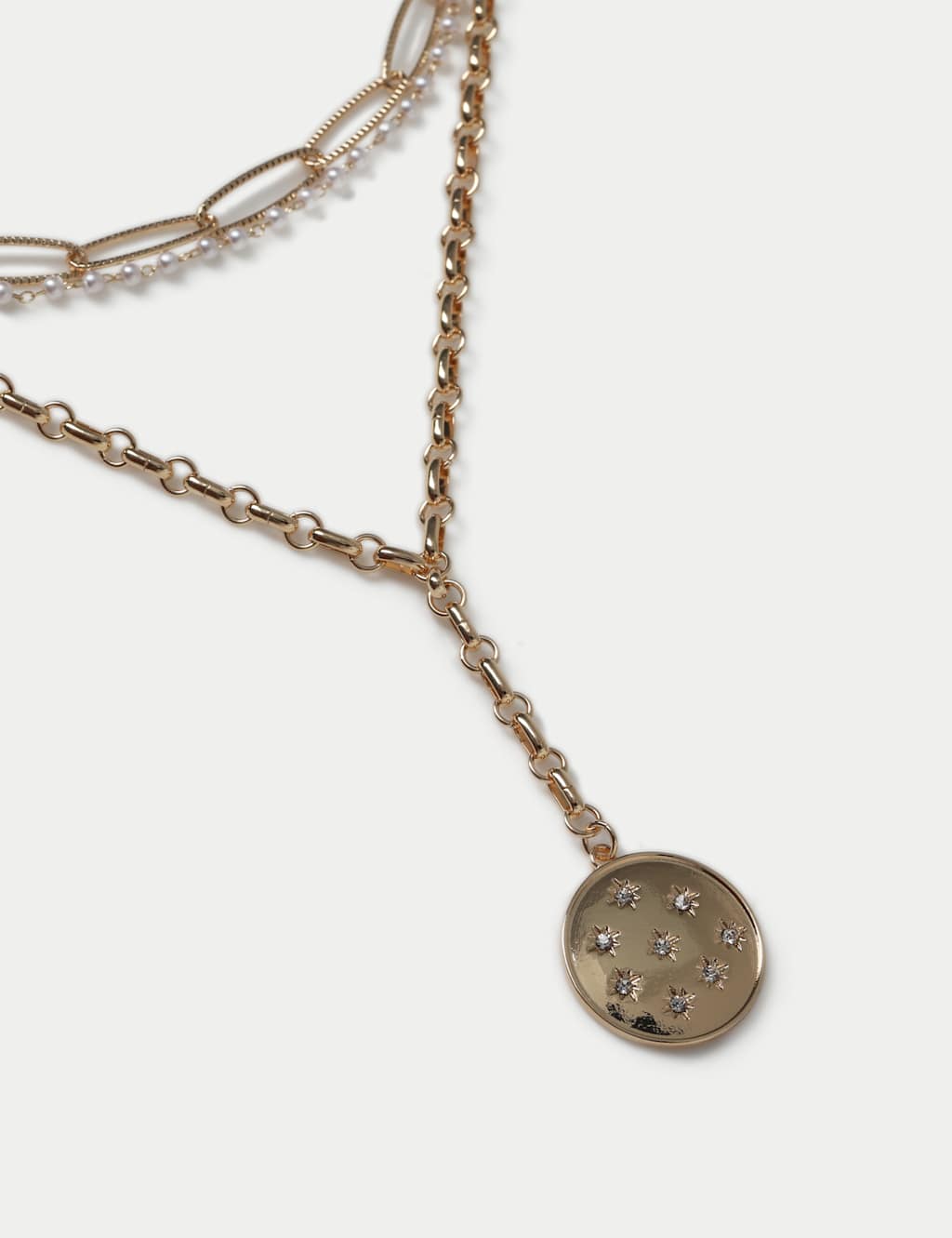 Per Una Gold Tone Charm Lariat Multirow Necklace 2 of 2