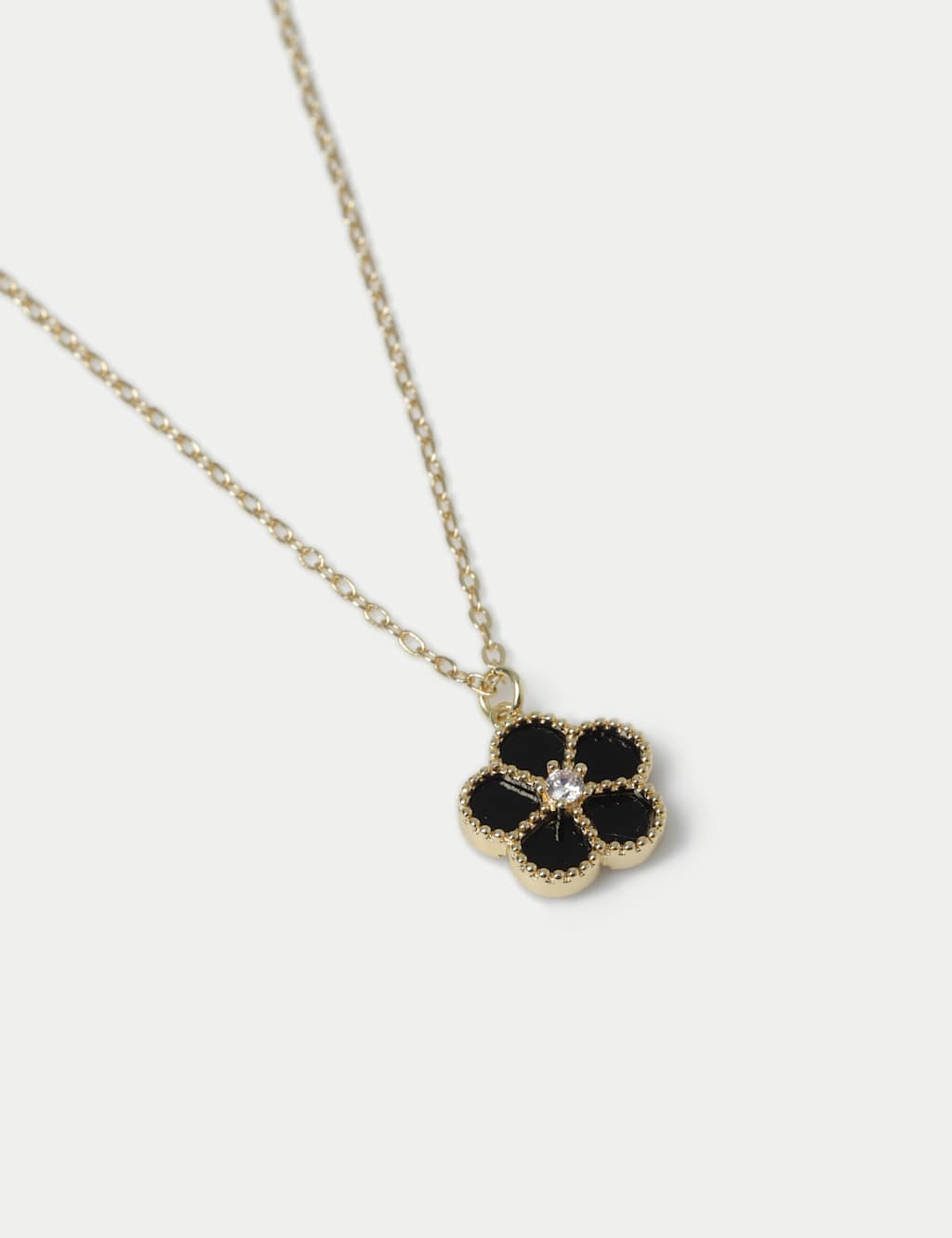 Black Flower Ditsy Double Sided Necklace 2 of 2