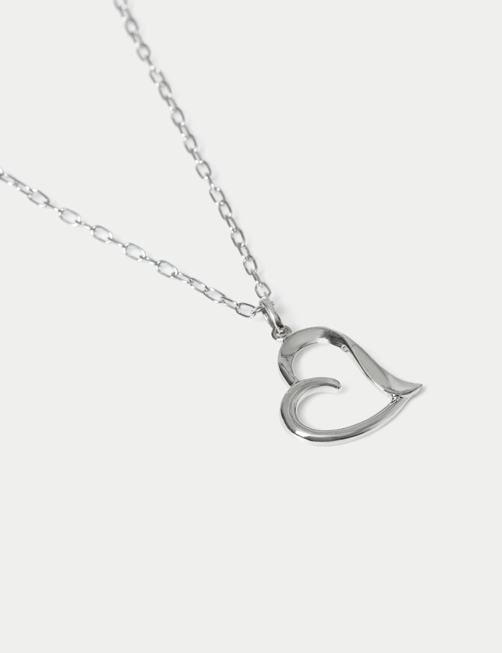 925 Sterling Silver Heart Charm Necklace 2 of 2