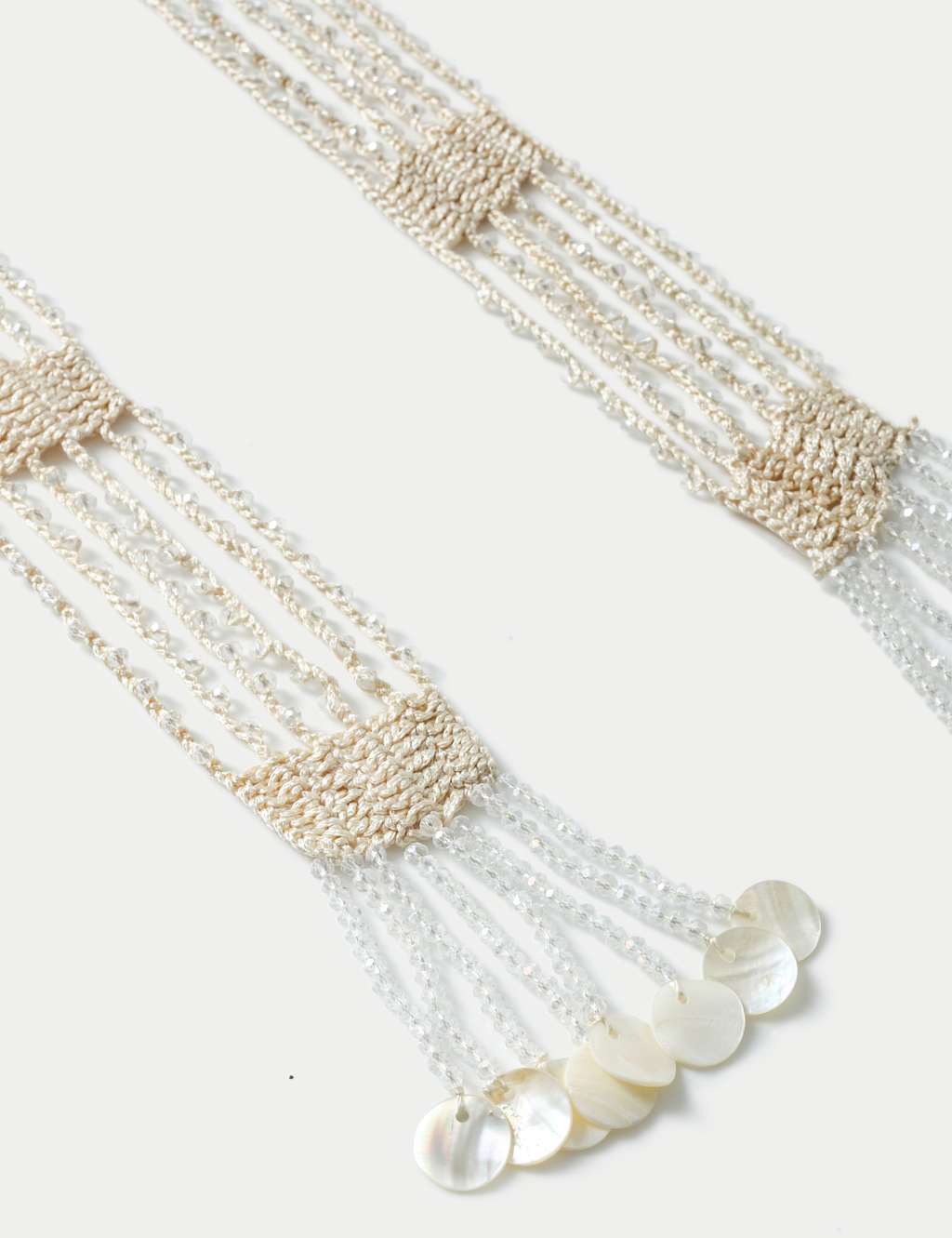 Cream Beaded Scarf 2 of 3