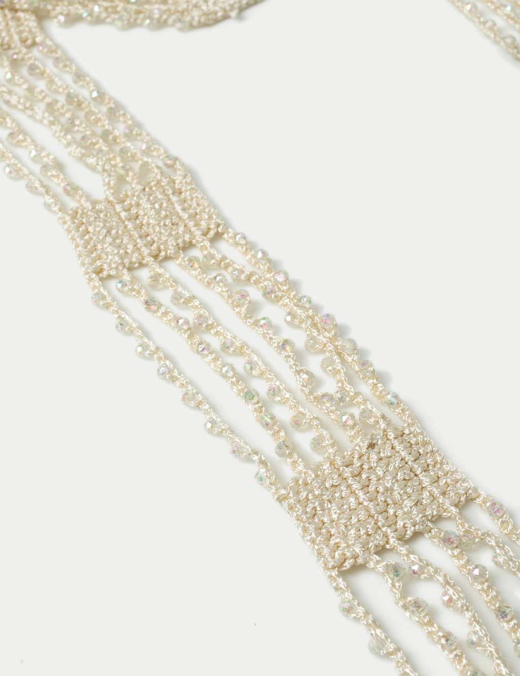 Cream Beaded Scarf 3 of 3
