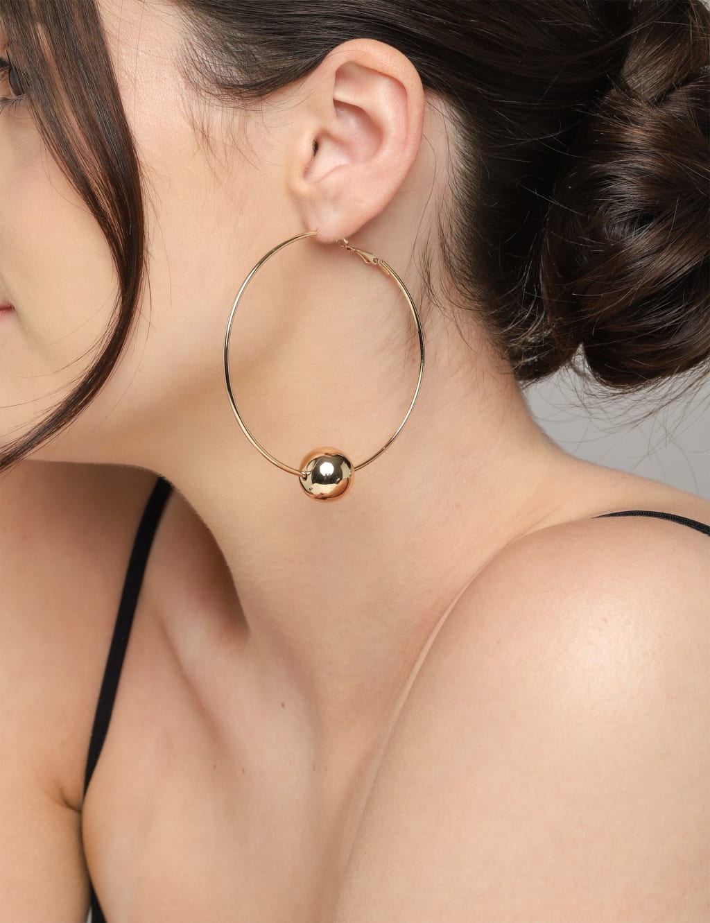 Large Hoop Ball Earrings