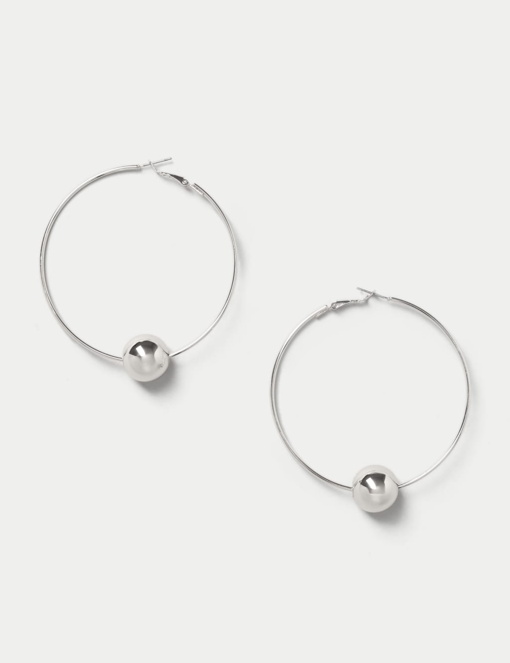 Large hoop earrings with balls shop