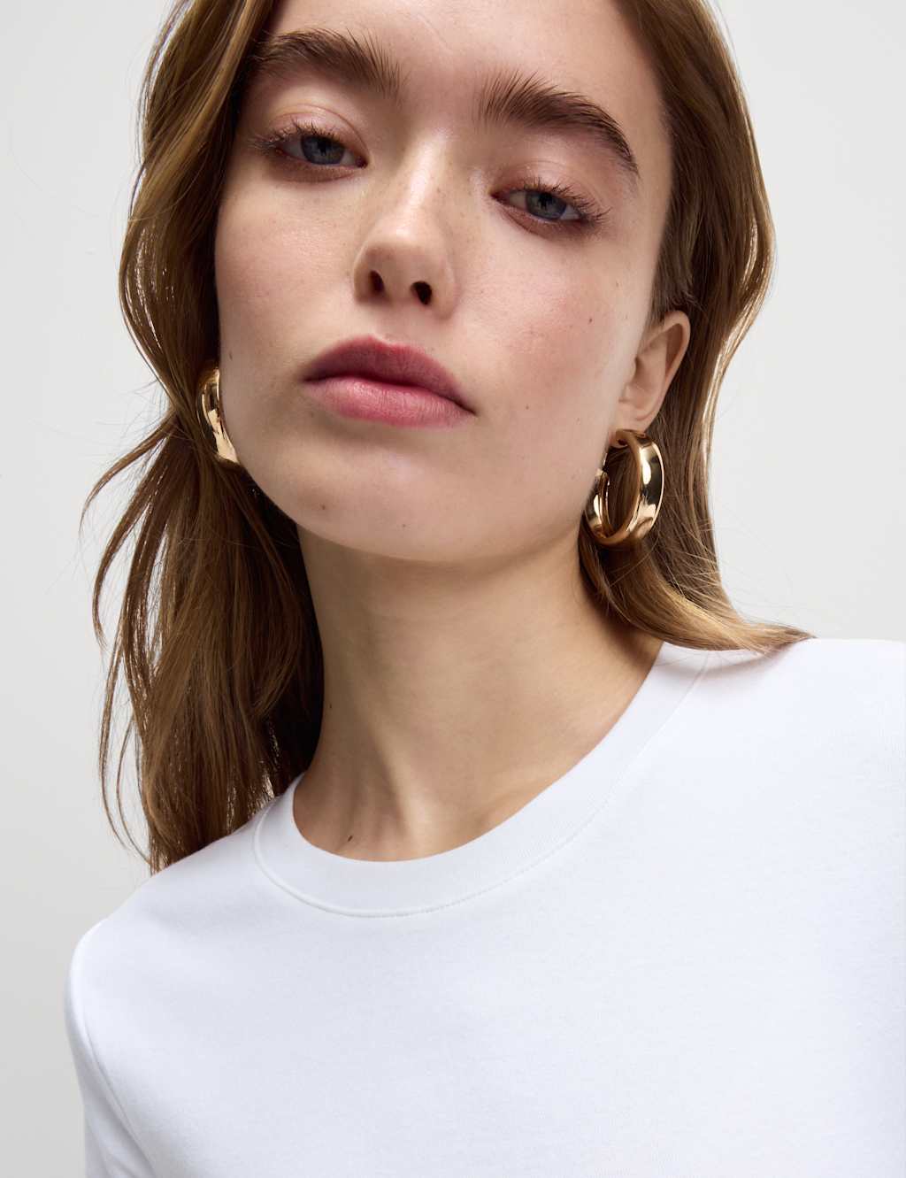 Gold Tone Bubble Hoop Earrings 2 of 3