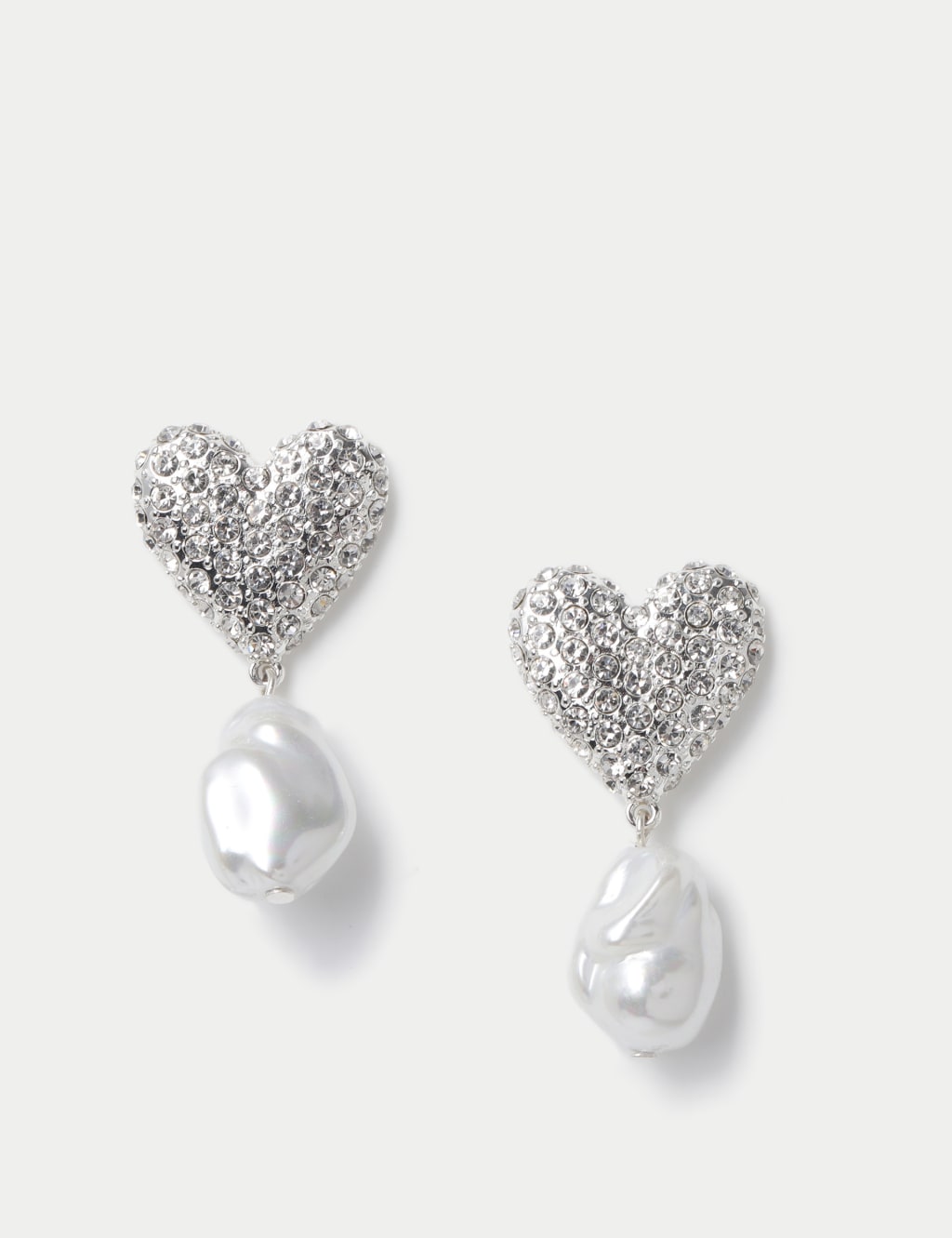 Pearl and diamante drop earrings hot sale