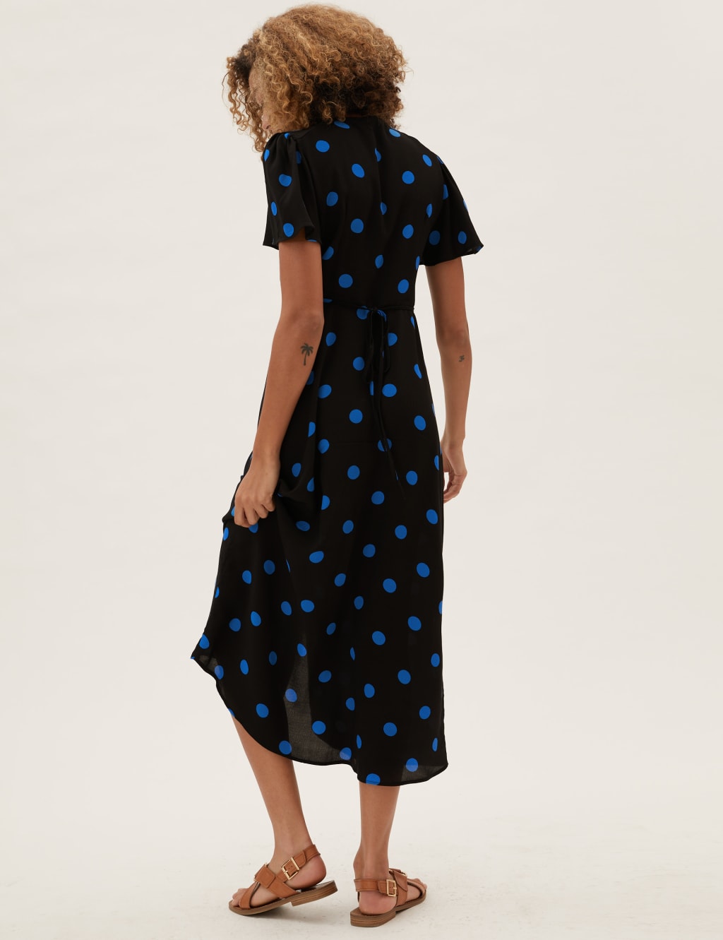 Polka Dot Button Through Midi Tea Dress 4 of 5