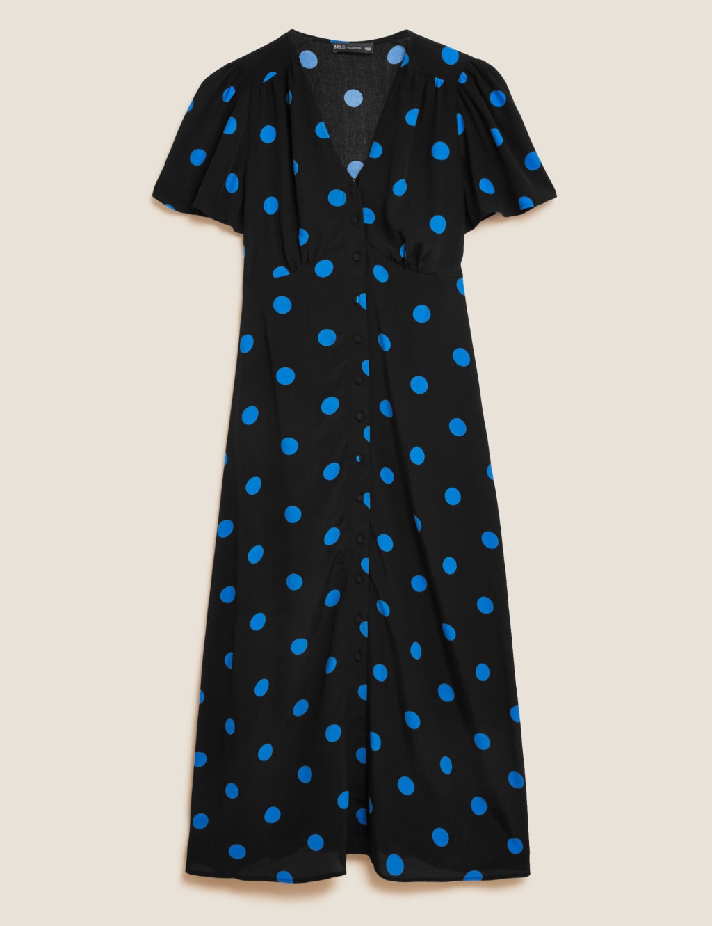 Polka Dot Button Through Midi Tea Dress 2 of 5