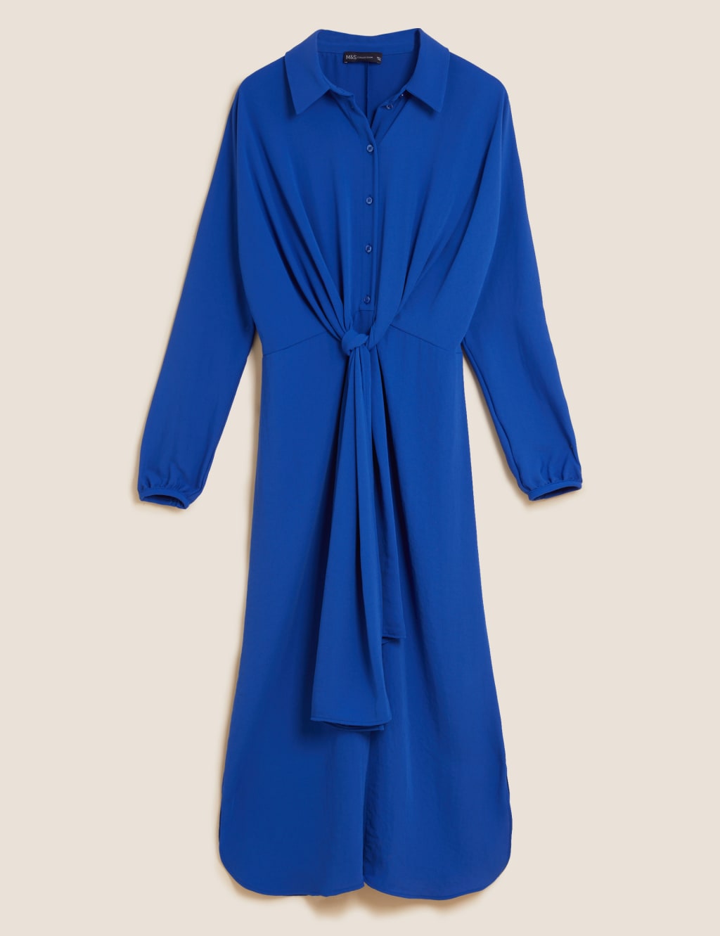 Tie Front Midi Shirt Dress 2 of 6