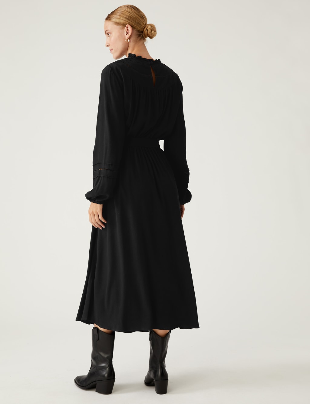 Round Neck Belted Midi Column Dress 5 of 6