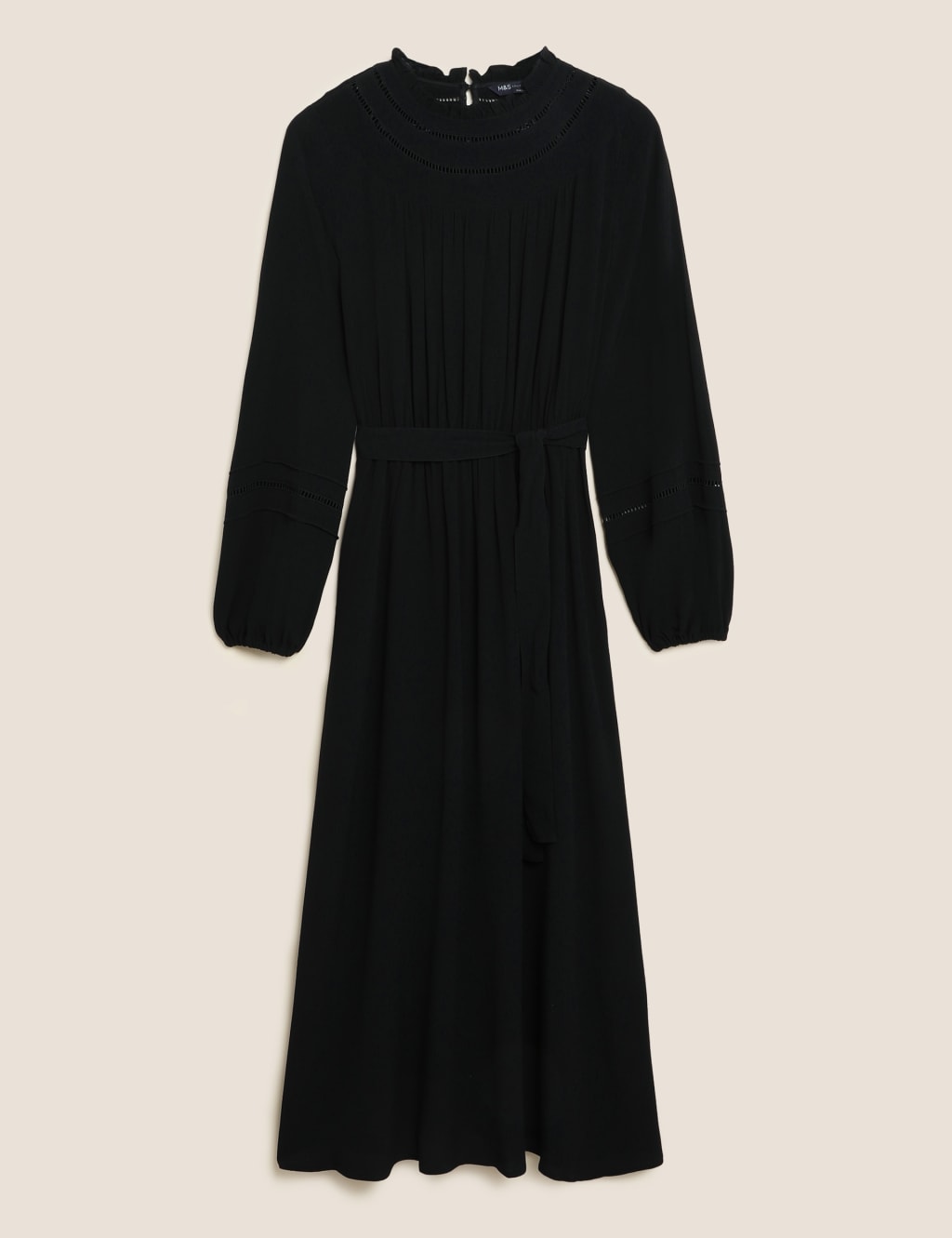 Round Neck Belted Midi Column Dress 2 of 6
