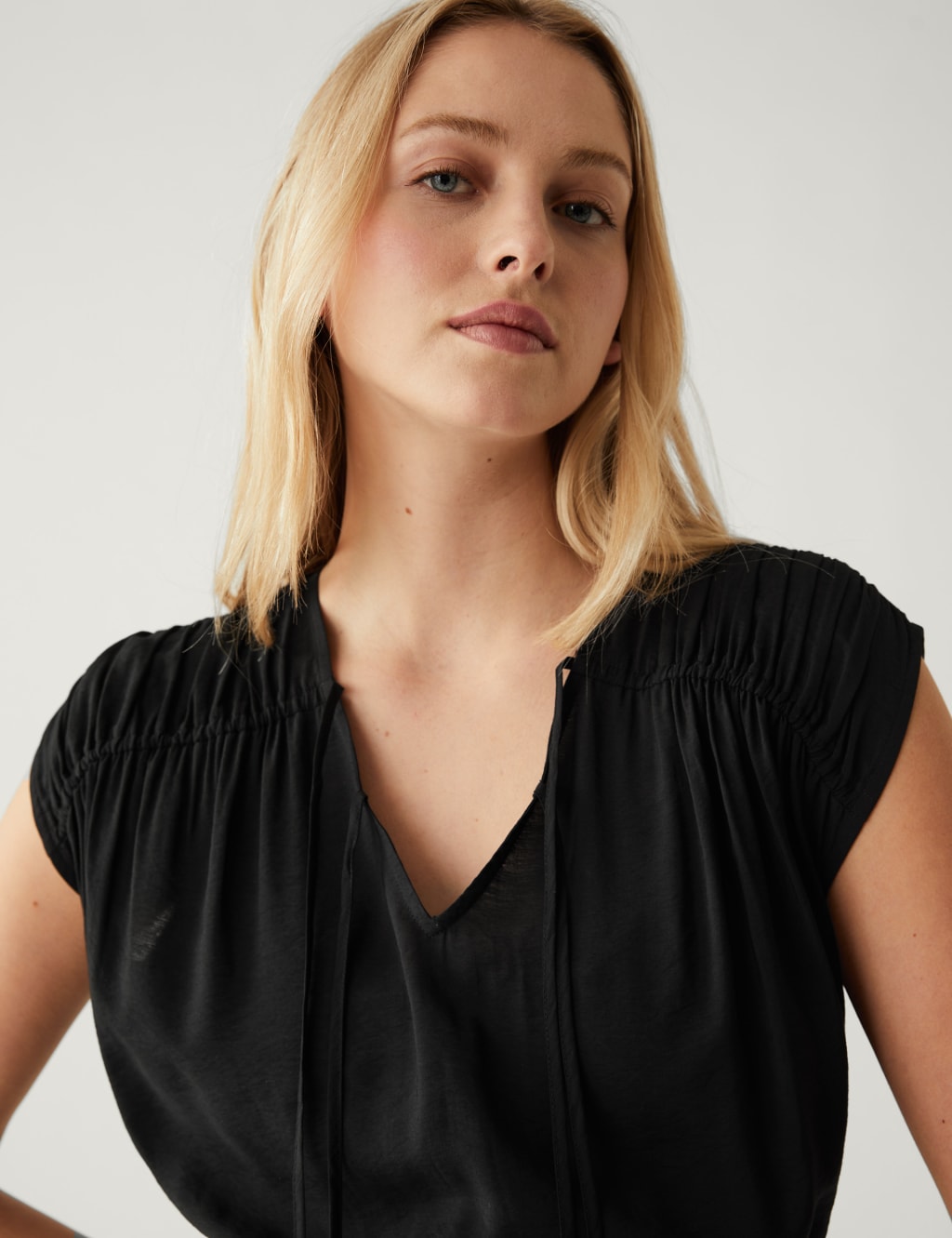 Tie Neck Midaxi Waisted Dress 5 of 6
