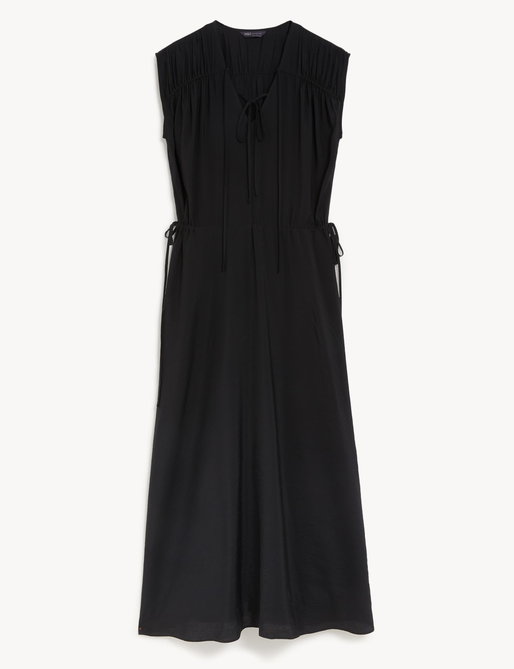 Tie Neck Midaxi Waisted Dress 2 of 6