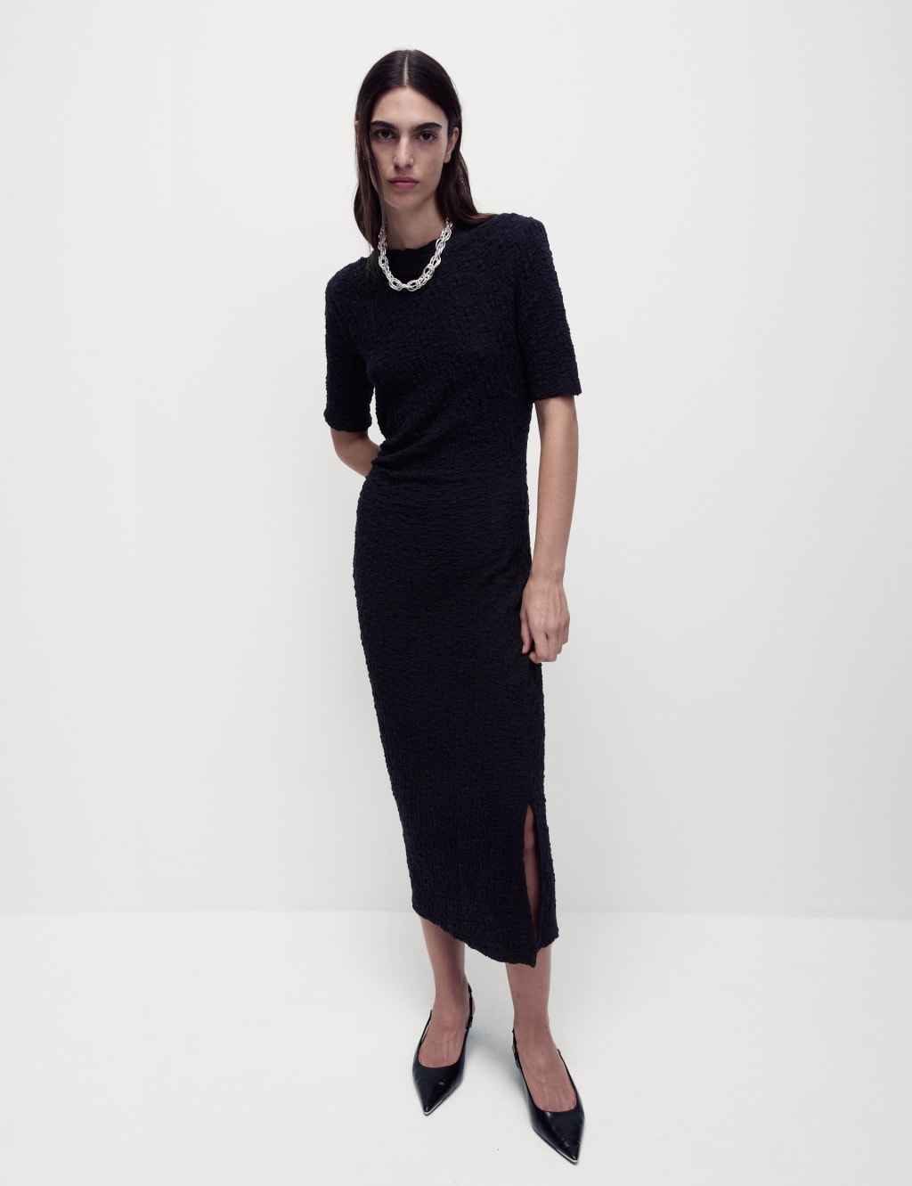 Jersey Textured Midaxi Column Dress | M&S Collection | M&S