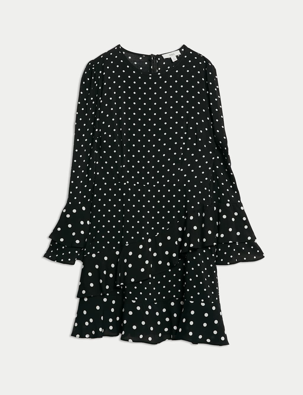 Spot Print Ruffle Mini Skater Dress 2 of 7