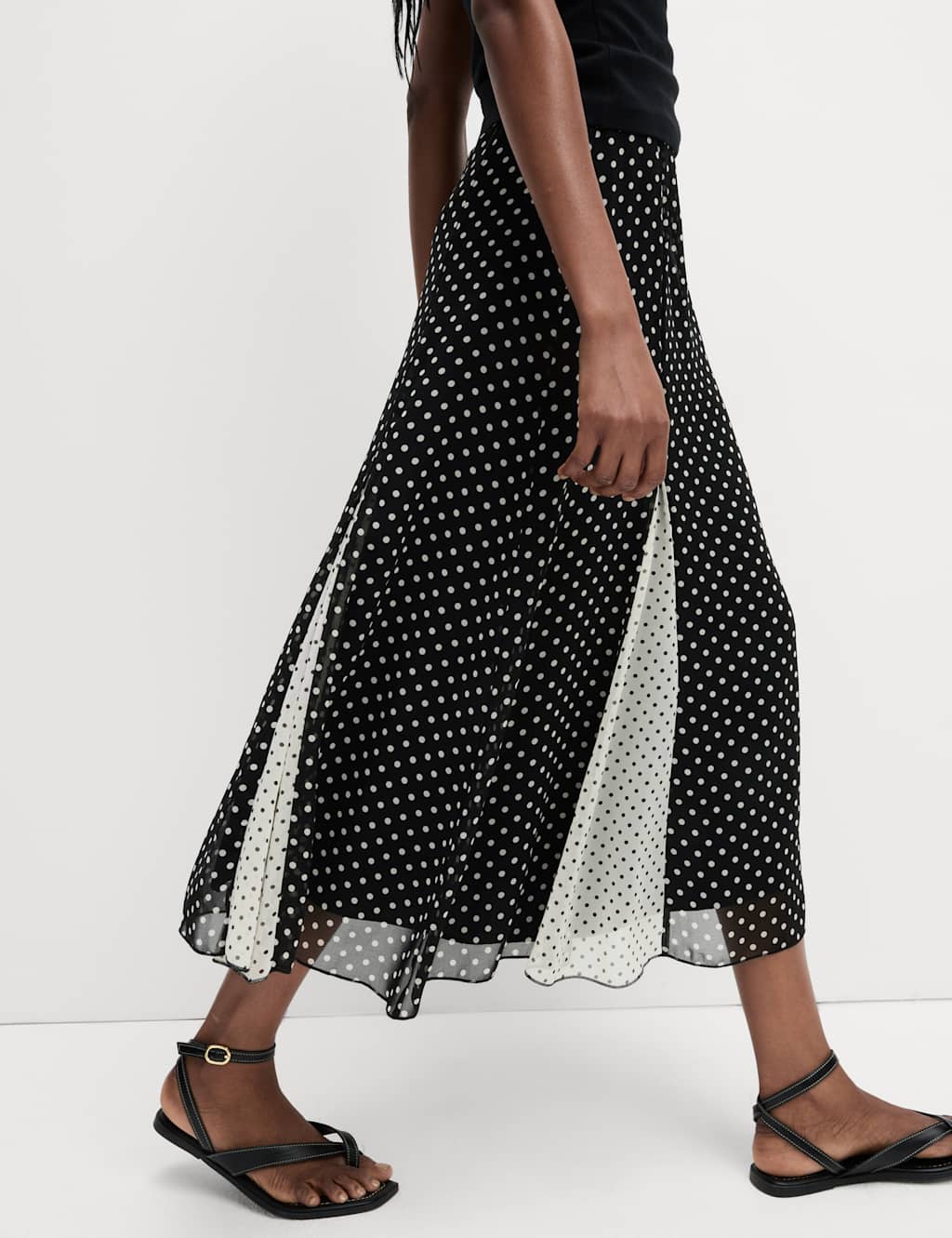 Polka Dot Midi Slip Skirt 5 of 5