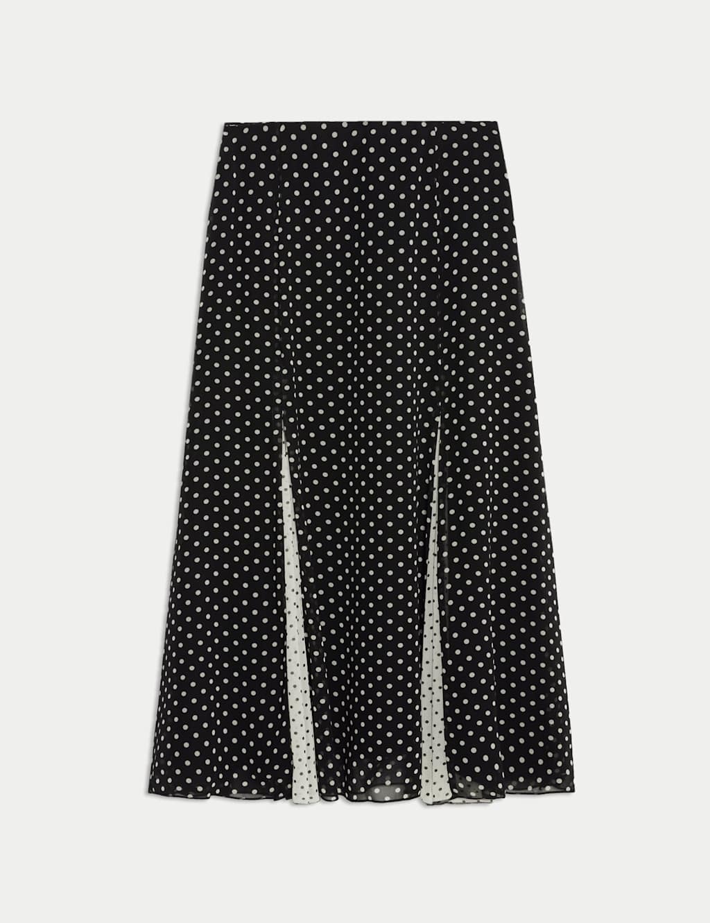 Polka Dot Midi Slip Skirt 2 of 5