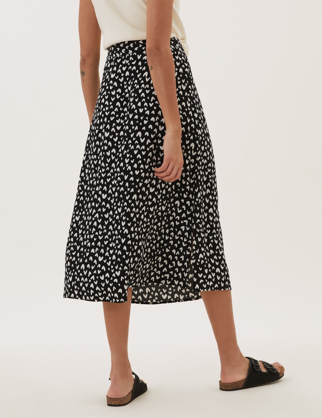 Heart Print Midaxi A-Line Skirt 4 of 7