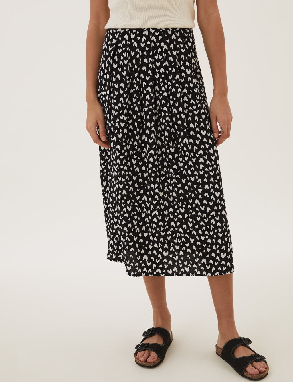 Heart Print Midaxi A-Line Skirt 5 of 7