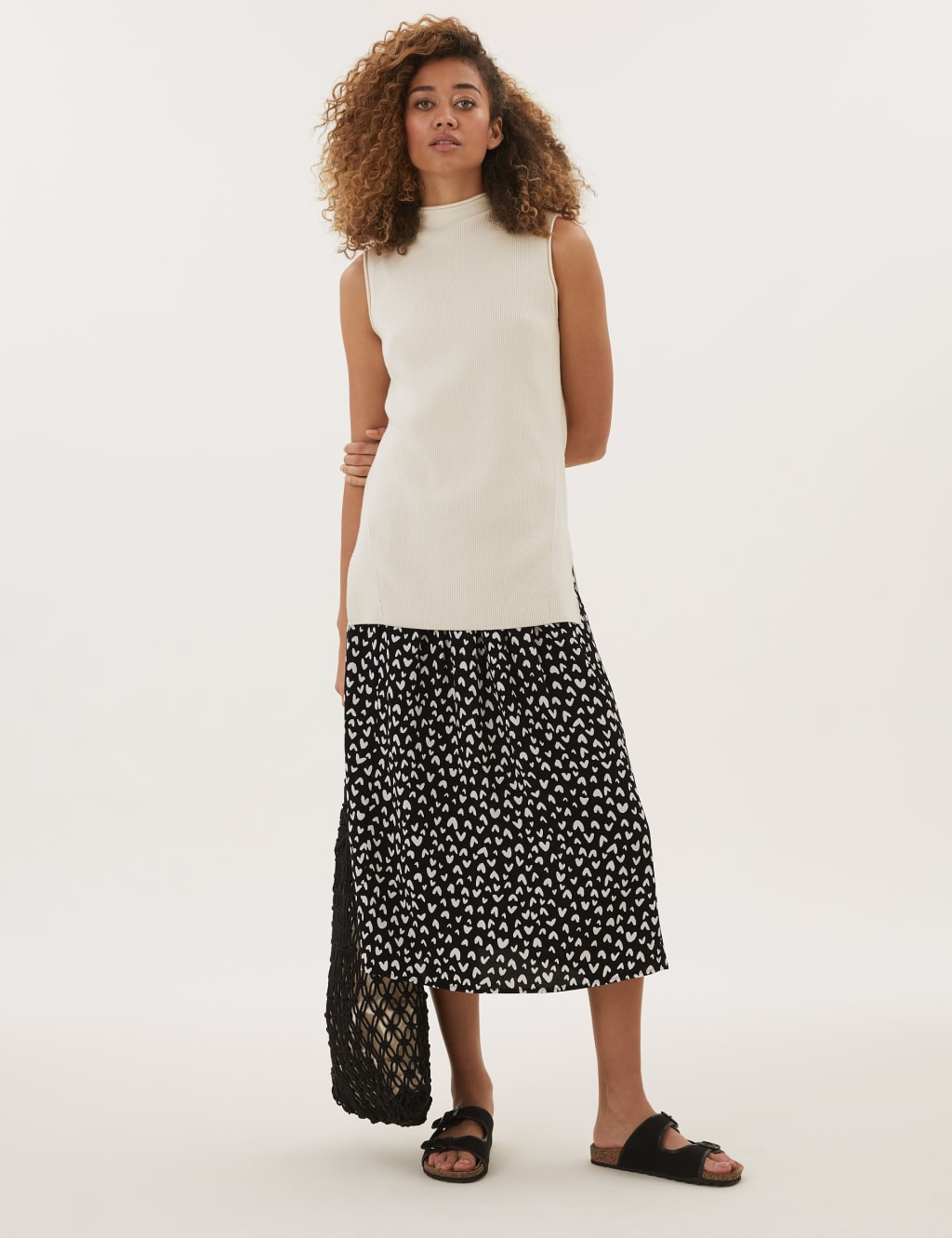 Heart Print Midaxi A-Line Skirt 6 of 7