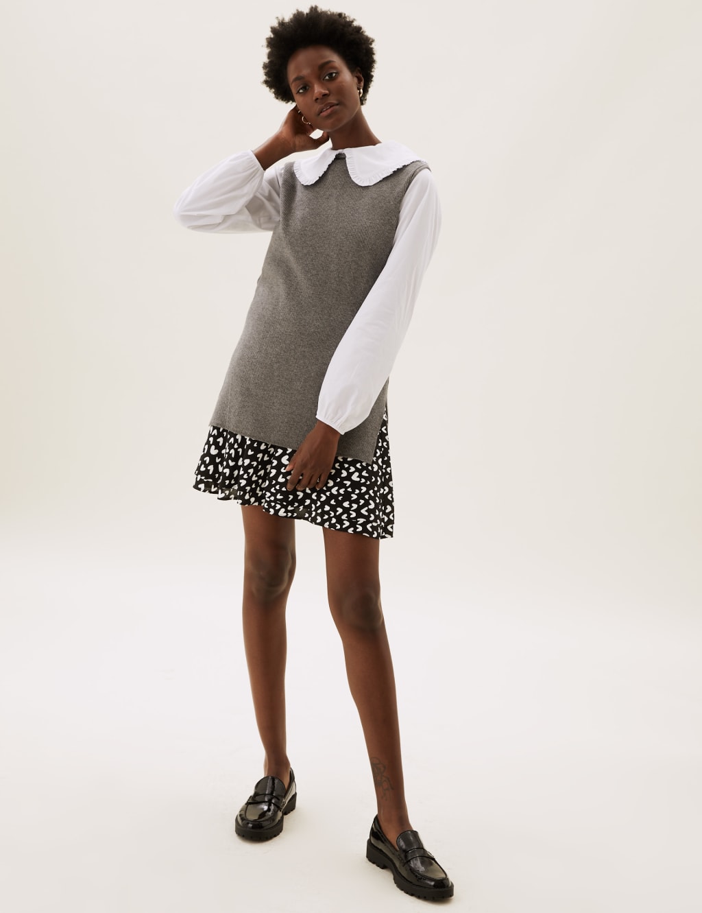 Heart Print Mini Tiered Skirt 3 of 5