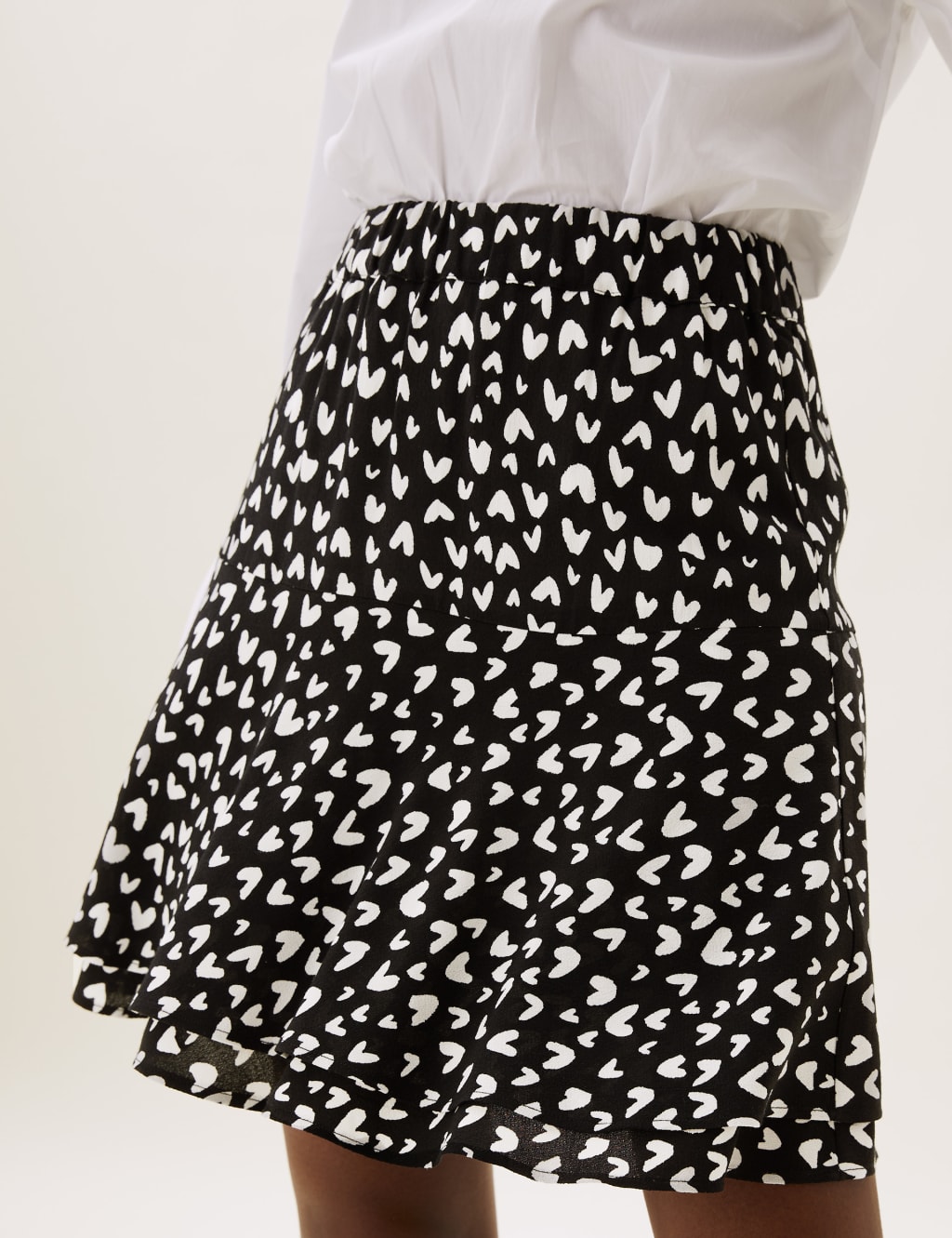 Heart Print Mini Tiered Skirt 5 of 5