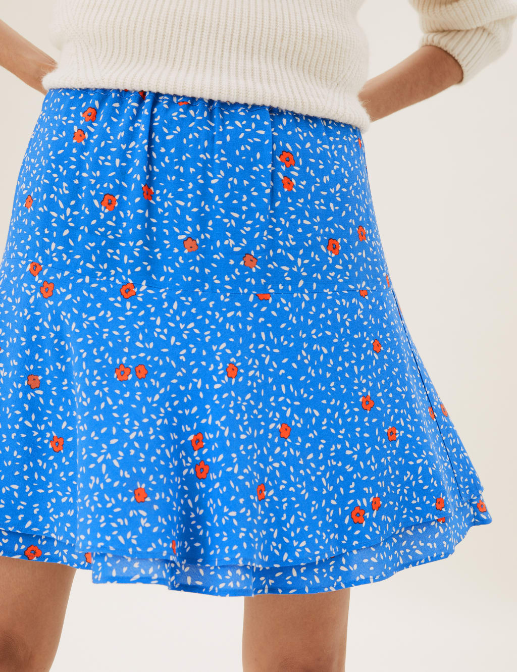 Floral Mini Tiered Skirt 3 of 4