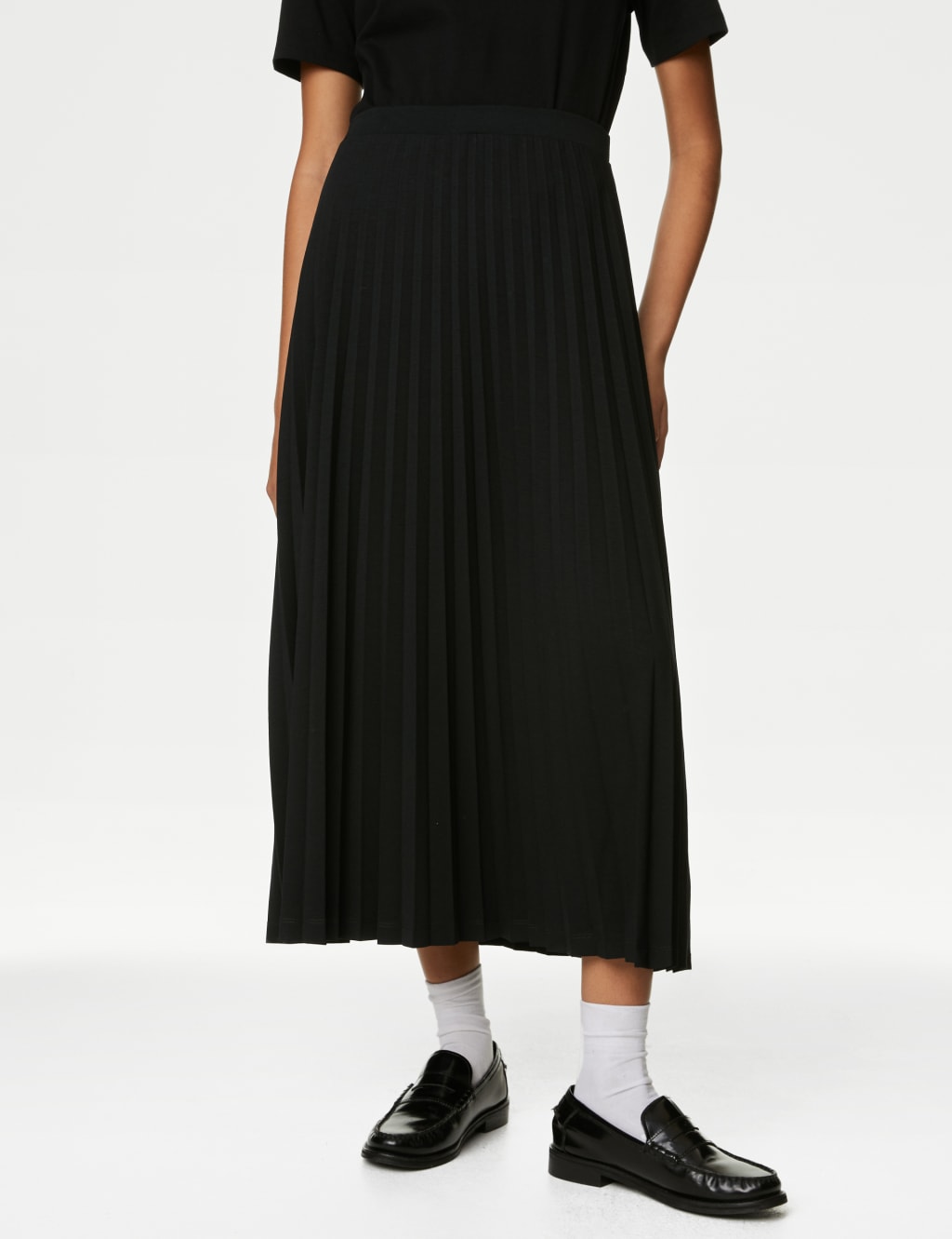 Jersey Pleated Midaxi Skirt