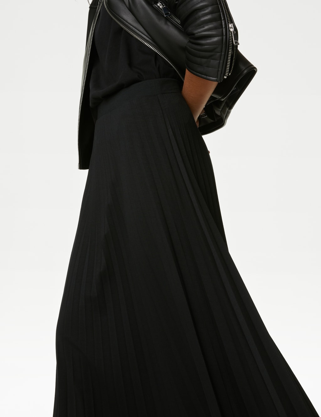 Jersey Pleated Midaxi Skirt M S Collection M S