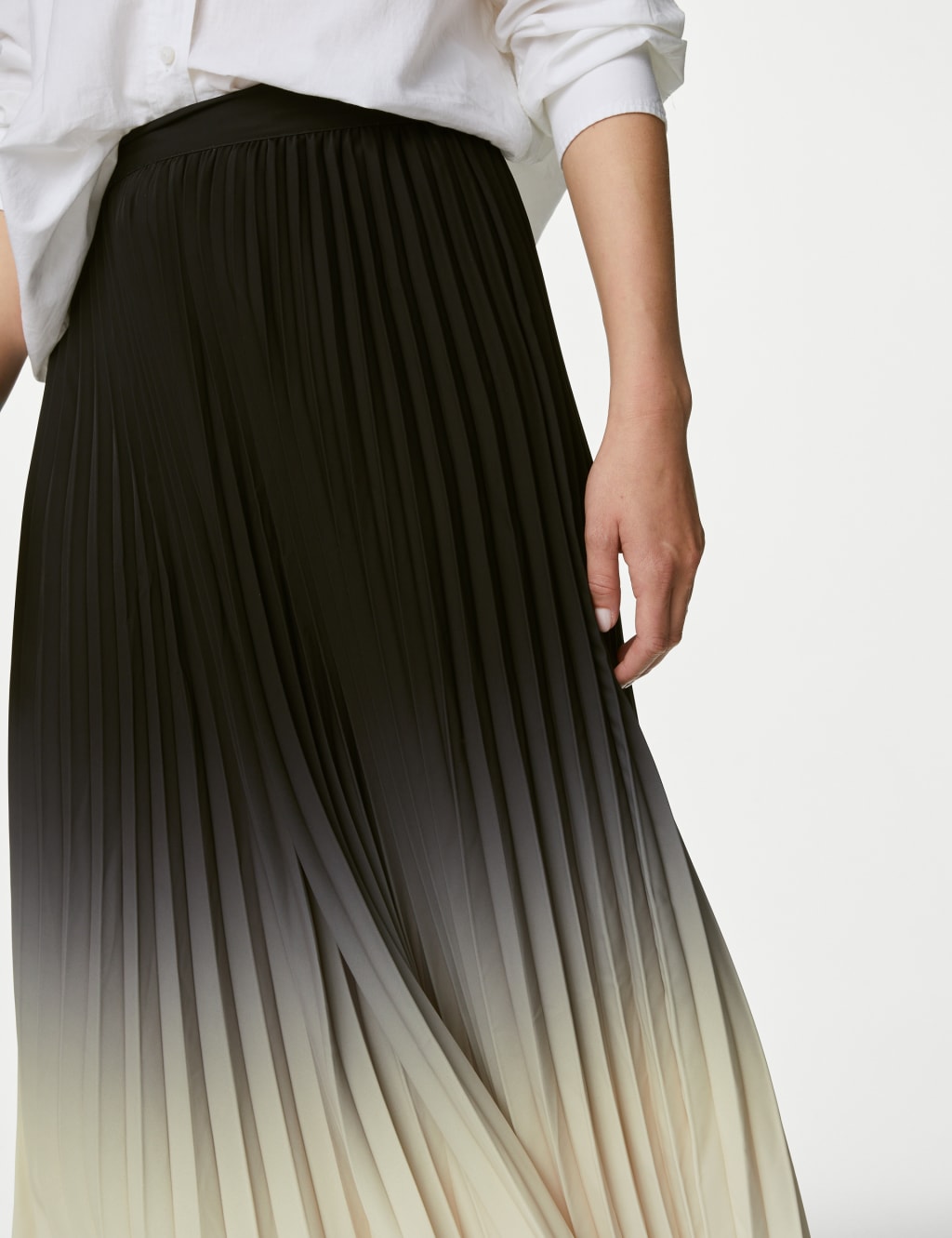 Ombre Pleated Midaxi Skirt M S Collection M S