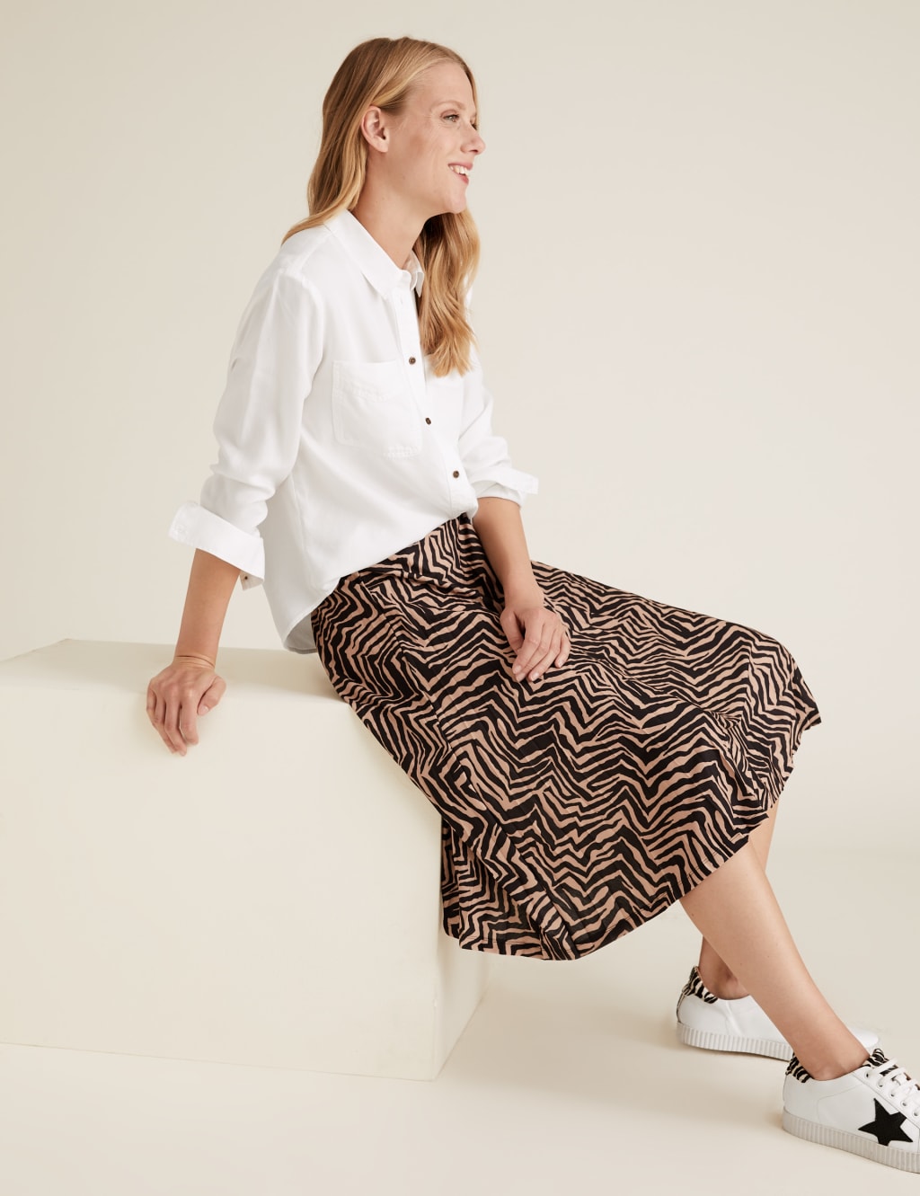 Zebra print pleated skirt new arrivals