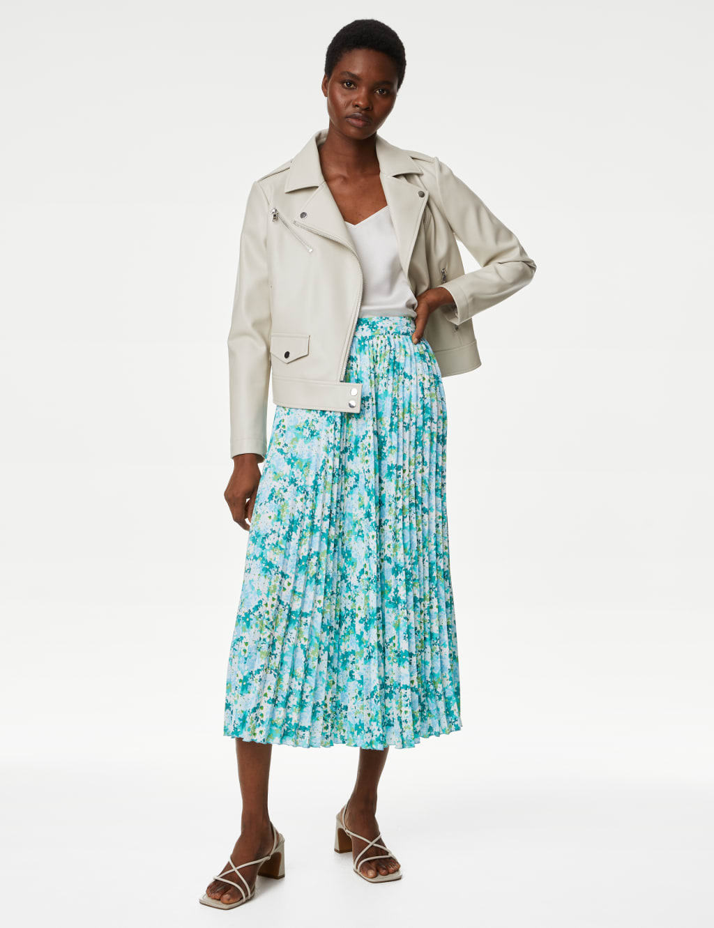 Floral Pleated Midaxi Skirt 1 of 5